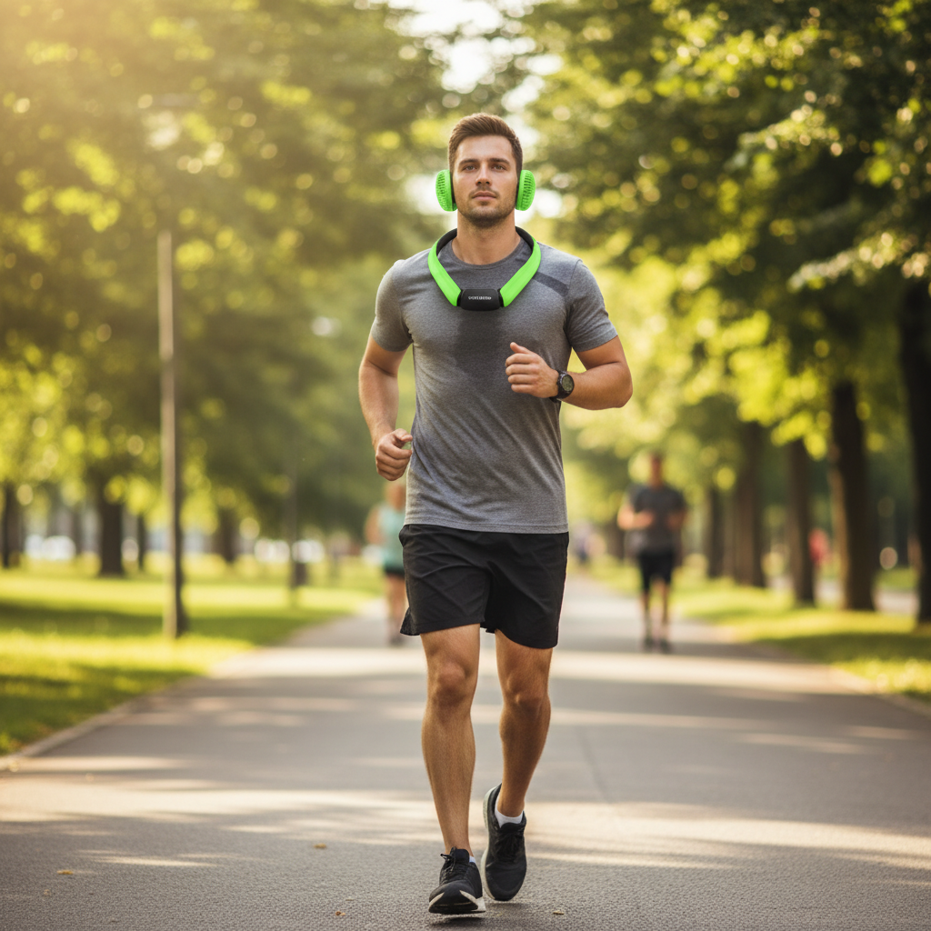 Nackenventilator beim Sport